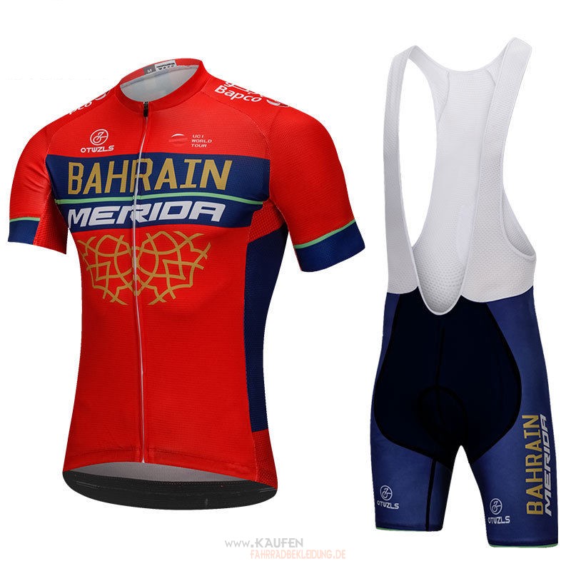 Bahrain Merida Kurzarmtrikot 2018 Und Kurze Tragerhose Rot